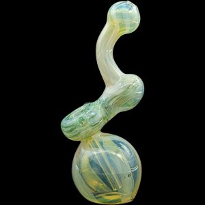 "Rake Bubb" Fumed Sherlock Bubbler Pipe (Various Colors) - Forest Green