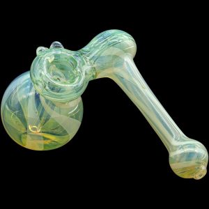 "Raked Sidecar" Fumed Sidecar Bubbler Pipe (Various Colors) - Forest Green
