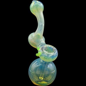"Silver Sherlock" Fumed Sherlock Bubbler Pipe (Various Colors) - Green Slime