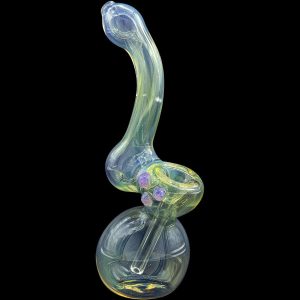 "Silver Sherlock" Fumed Sherlock Bubbler Pipe (Various Colors) - Purple Slime