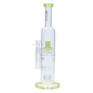 Dual Perc with Color Accents Bong - 15 in. - Light Green