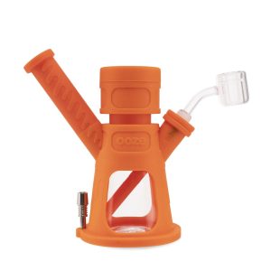 OozeÂ HyborgÂ Silicone Glass 4-in-1 Hybrid Bong and Nectar Collector - Orange Burst