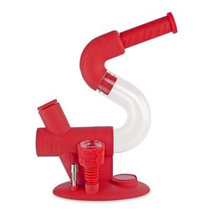 Ooze Swerve Silicone Bong - Scarlet