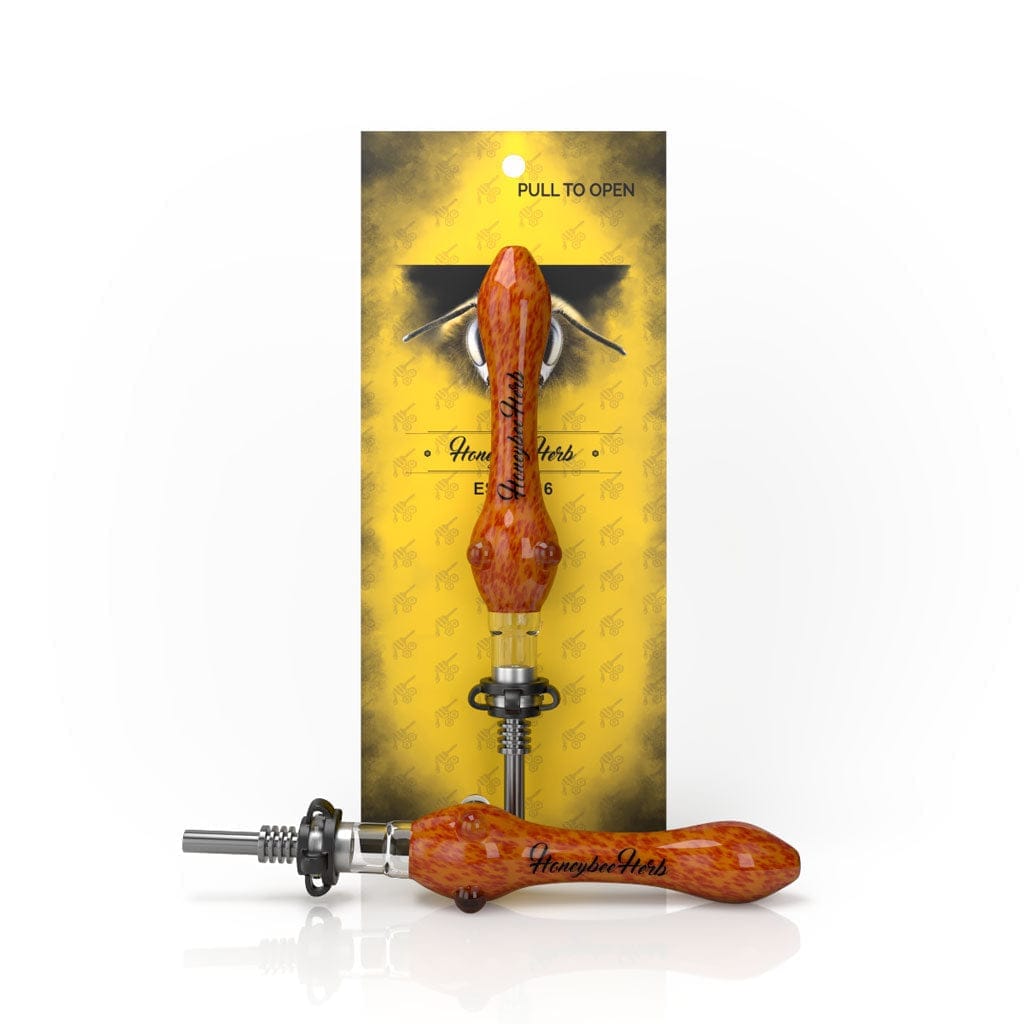 Speckled Glass Nectar Collector - Orange