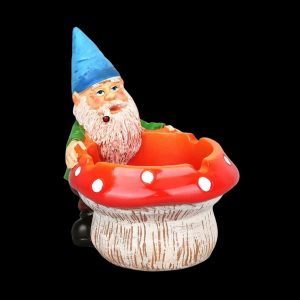 Smoking Gnome Mushroom Ceramic Ashtray