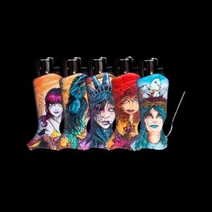 Toker Poker Lady Liberty & Friends Clipper Lighter Sleeve
