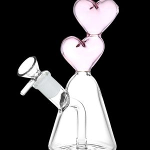 Hearts Converge Glass Water Pipe