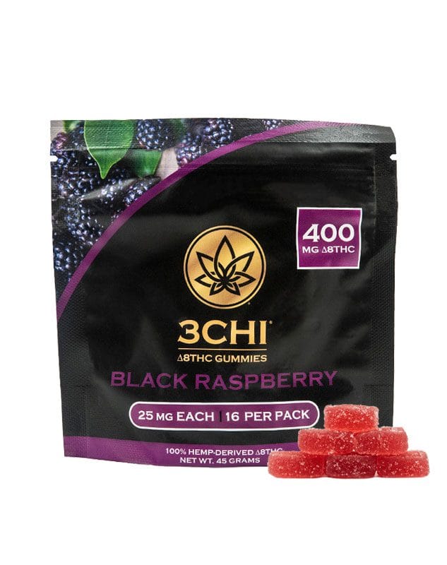products 3Chi Delta 8 THC Gummies Black Raspberry 400mg Buy Online For Sale Best Price 25mg
