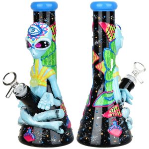 Pulsar Artist Series Glow Beaker Bong - Psychedelic Alien
