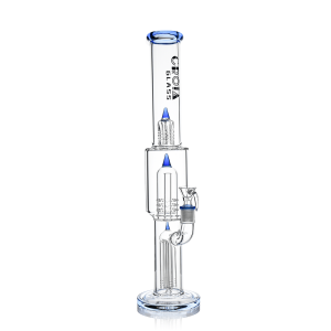 Croia Glass 16" Triple Rocket-Perc Scientific Glass Bong | Croia Glass - Blue