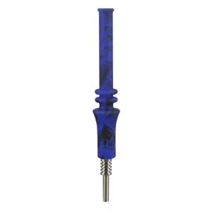 Pulsar Rip Silicone Dab Straw - Pulsar RIP Straw - Blue and Black Swirl
