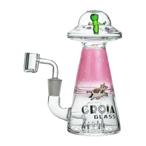 Croia Glass UFO Alien Dab Rig with Showerhead Perc | Croia Glass - Pink