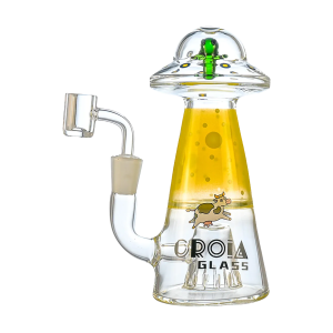 Croia Glass UFO Alien Dab Rig with Showerhead Perc | Croia Glass - Yellow