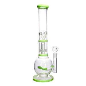 DHC Inline Glass Ball with UFO & Circ Perc Bong - 16 in. - Fluorescent Green