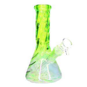 DHC Twisted Beaker Bong - 8 in. - Fluorescent Green