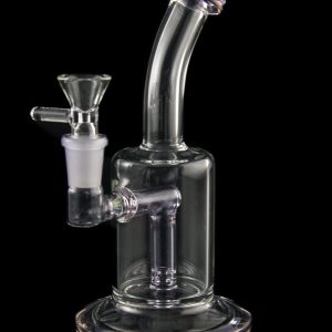 The ""Gridded Dabber"" Simple & Thick Dab Rig with Gridded Perc and Quartz Banger