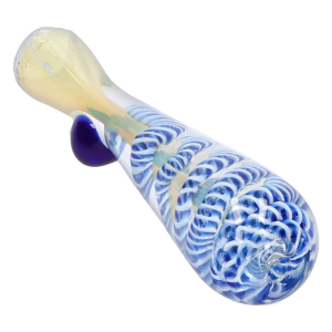 DHC Piped and Fumed One Hitter - 3 in. - Blue