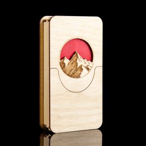 NovelChisel Sunset-Themed Wood Pre-Roll and Lighter Holder