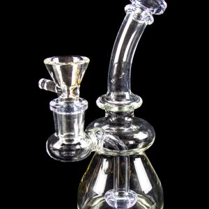 Dank Gals Mini Beaker Pipe with Colored Accents