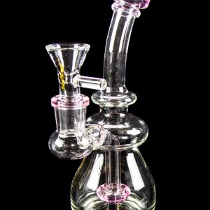 Dank Gals Mini Beaker Pipe with Colored Accents