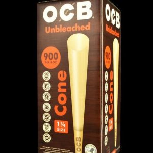 OCB Virgin Unbleached 1 1/4"" Cones - Bulk 900 Pack