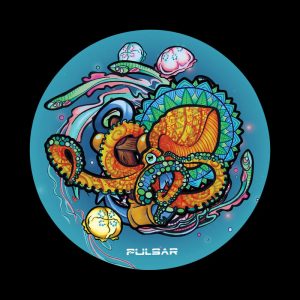 Pulsar ""Psychedelic Octopus"" DabPadz Round Dab Mat
