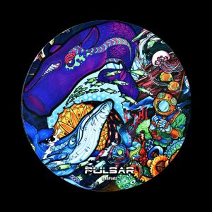 Pulsar ""Psychedelic Ocean"" DabPadz Round Dab Mat