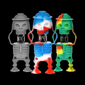 Skeleton Soldier Silicone & Glass Taster Chillum