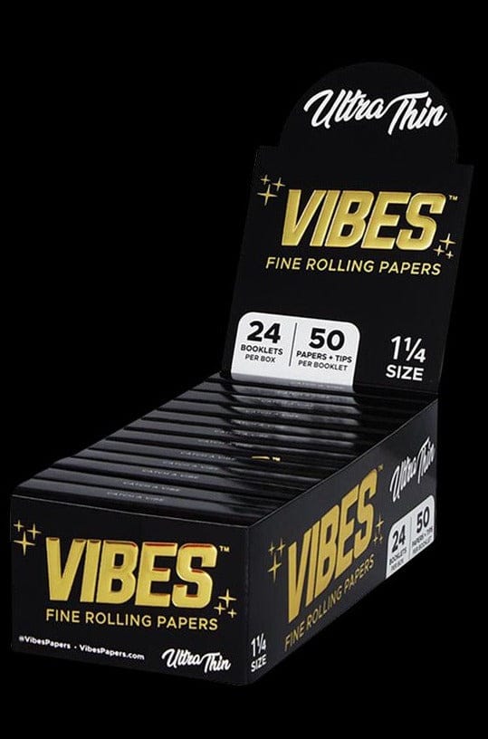 Vibes Thin Rolling Papers with Tips - 24 Pack