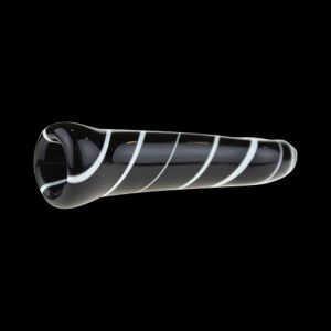 Glass One Hitter Pipe with White Stripes