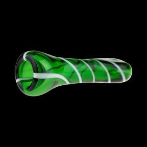 Glass One Hitter Pipe with White Stripes