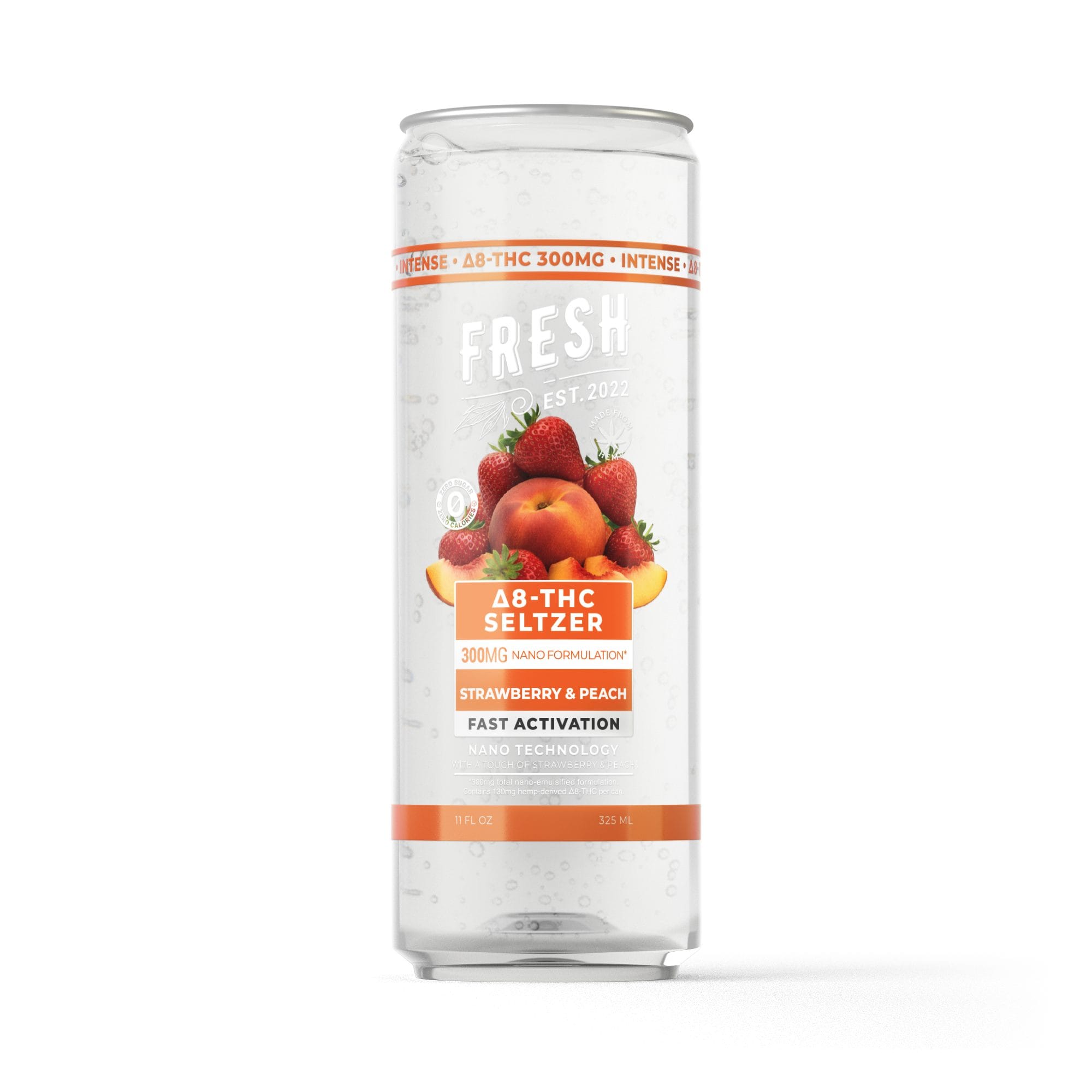 d8 nano strawberry peach thc seltzer 300mg fresh 0