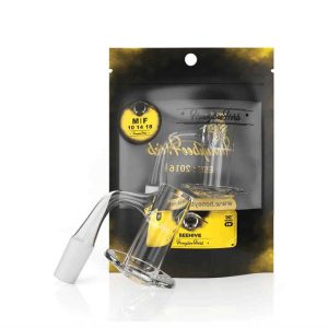 Honeybee Herb Beehive Quartz Banger - 90° | Black Line