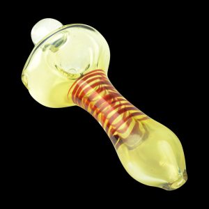 UPC Fumed Spoon Pipe with Colored Swirl