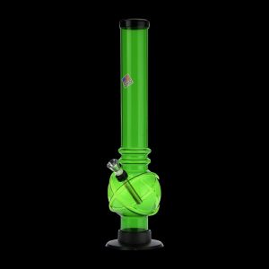 Acrylic Straight Bubble Base Bong with Raised Grips