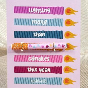 🎂 Birthday Candles Cannabis Greeting Card - One Hitter Kard