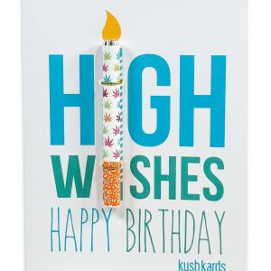 🎉 High Wishes Birthday Cannabis Greeting Card - One Hitter Kard