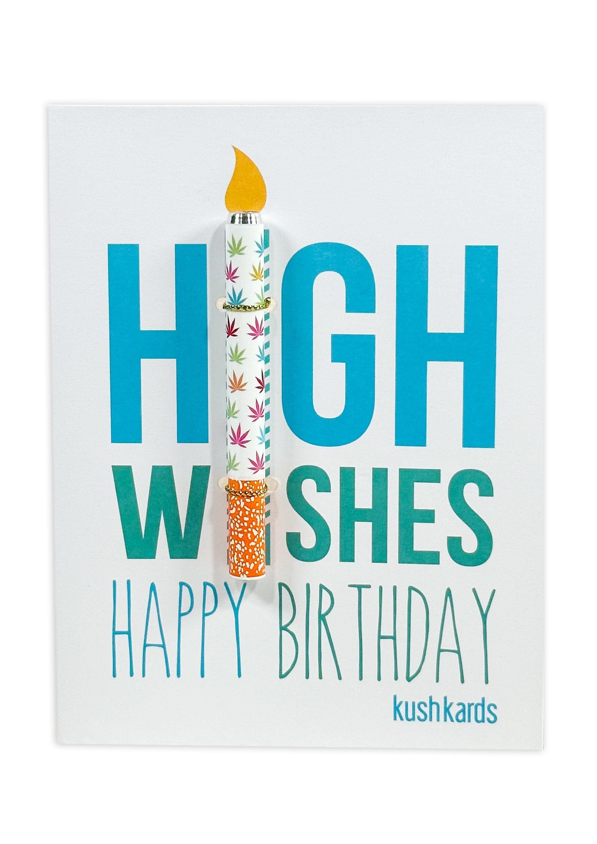 ๐ High Wishes Birthday Cannabis Greeting Card - One Hitter Kard
