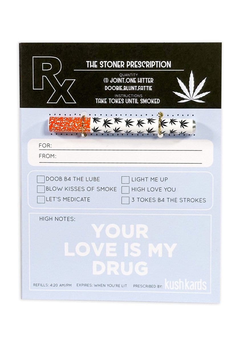 🖤 Stoner Prescription Cannabis Greeting Card - One Hitter Kard