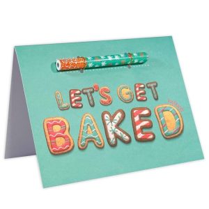 🍪 Let's Get Baked Cannabis Greeting Card - One Hitter Kard