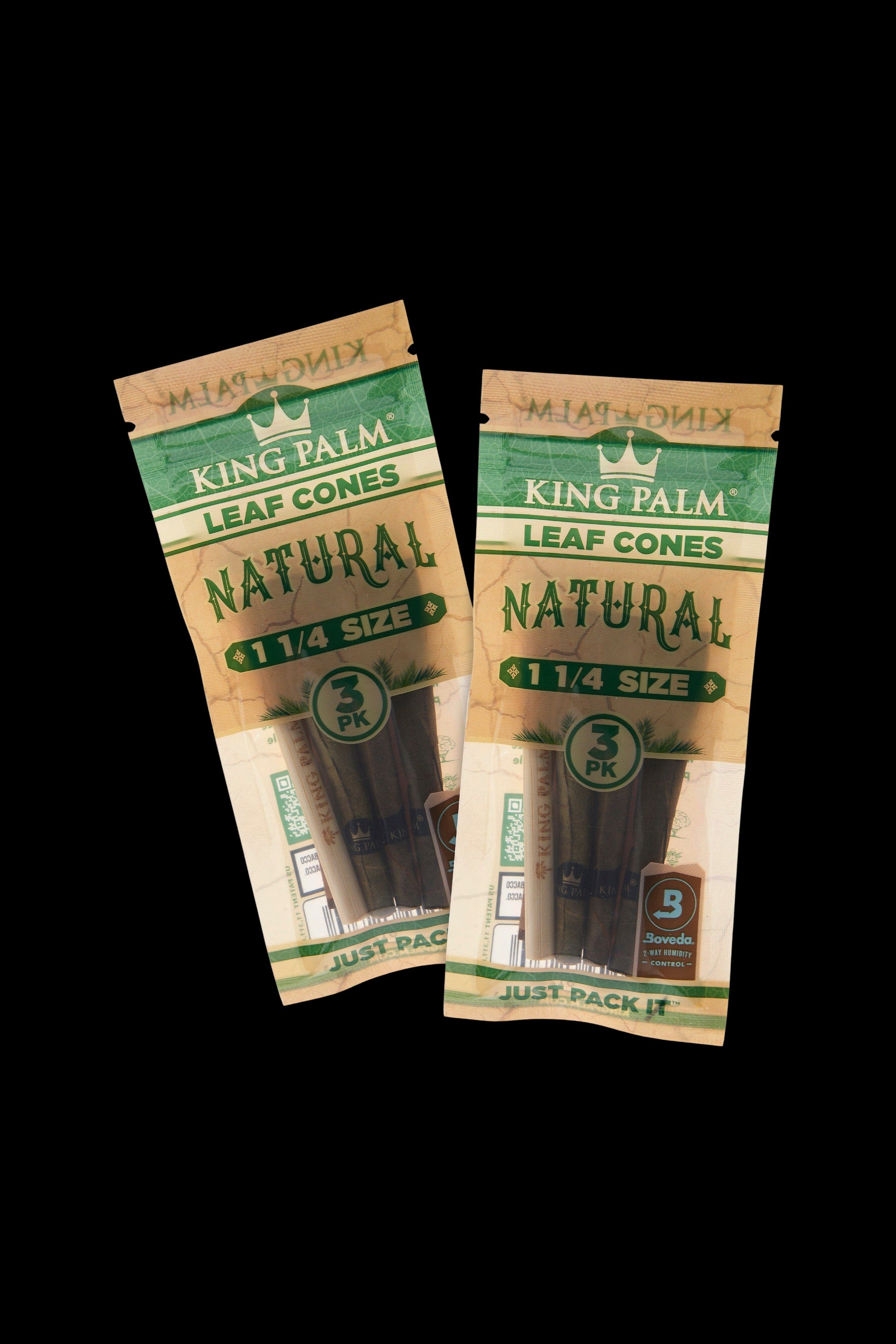 King Palm 1 1/4 Size Natural Palm Leaf Cones - 2 Packs of 3