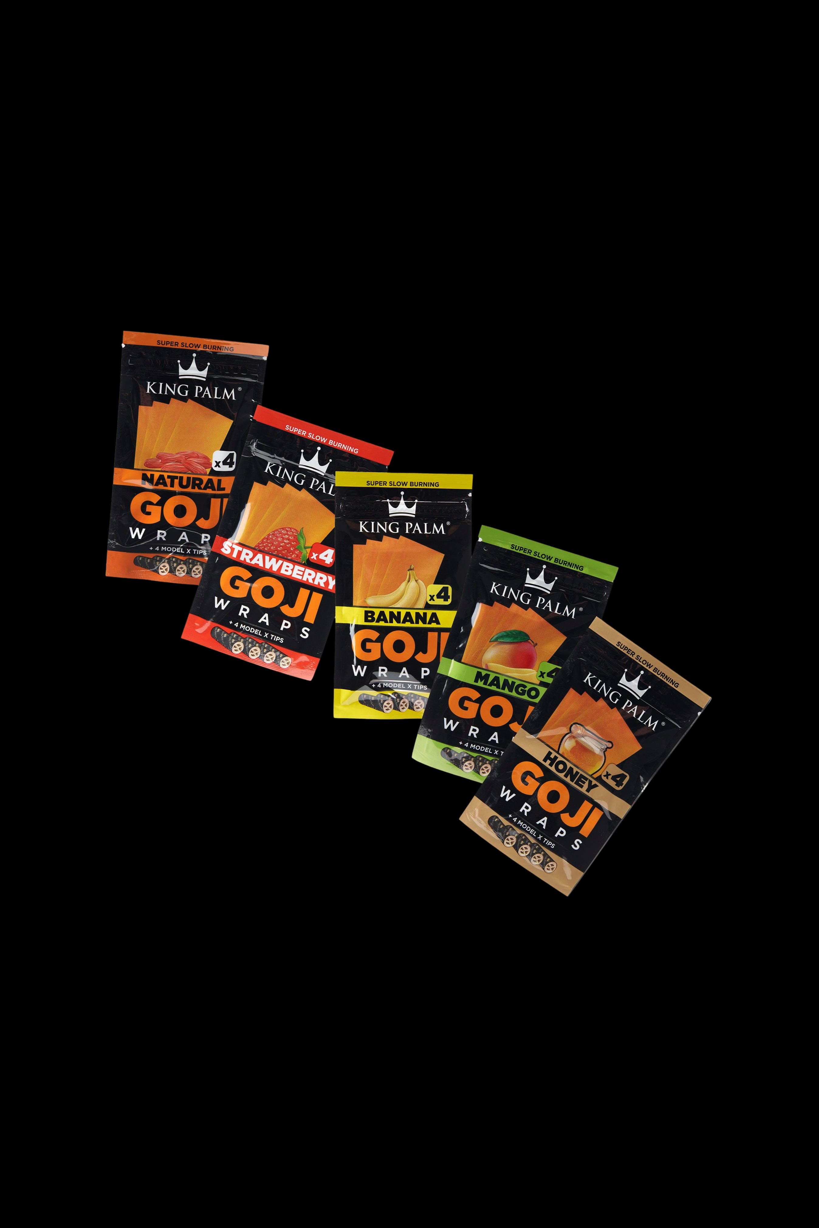 King Palm Goji Berry Wraps - Mixed Bundle 5 Packs of 4 Wraps