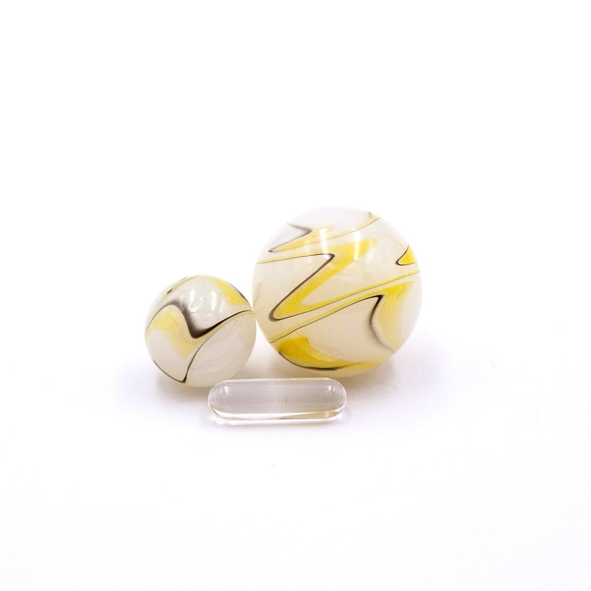 Marbled White Glass Terp Slurper Set - Light Green