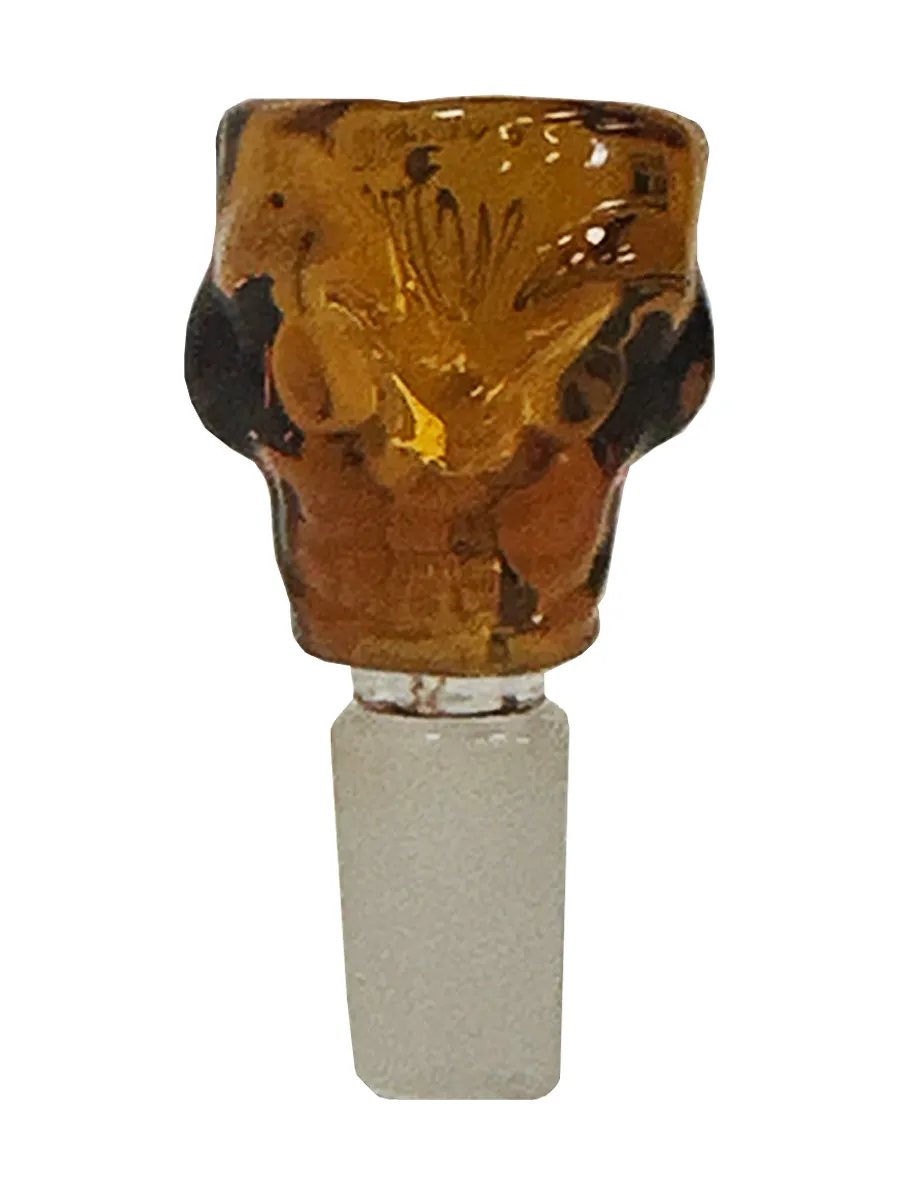 Amber Pacific Skull 3D Design Male Bowl 14MM
