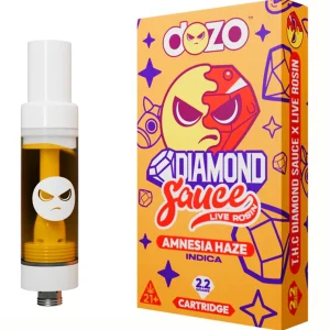 Amnesia Haze Dozo Diamond Sauce Live Rosin Cartridge 2.2G