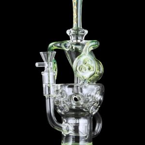 BoroTech Glass ""Asgard"" Triple Swiss Arm Recycler with Frit Perc