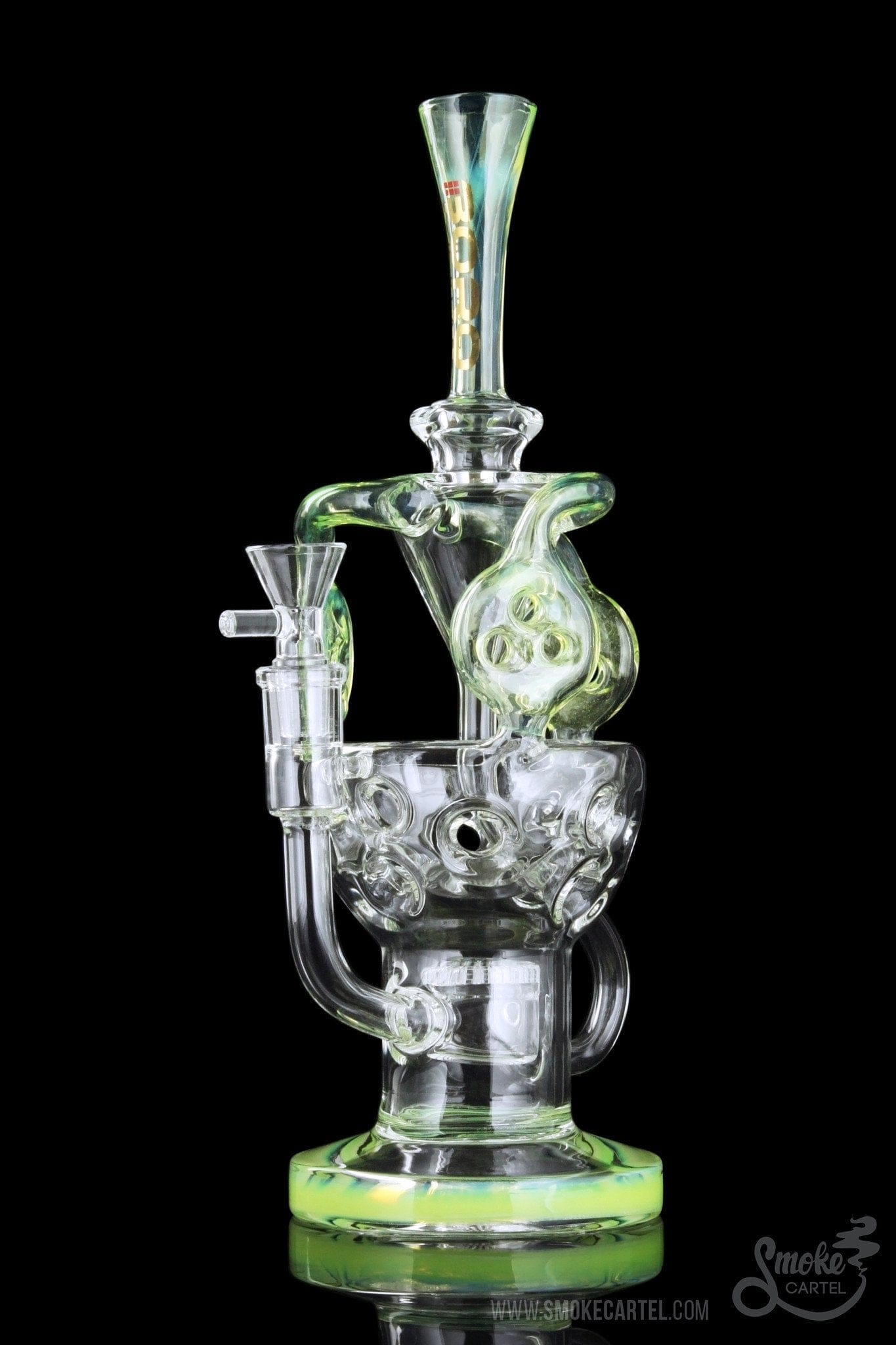 BoroTech Glass ""Asgard"" Triple Swiss Arm Recycler with Frit Perc