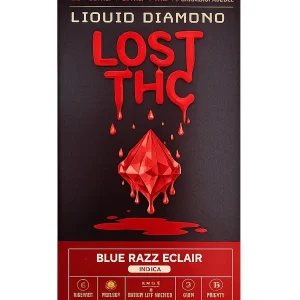 Blue Razz Eclair Lost THC Liquid Diamond Blend Disposable 3G