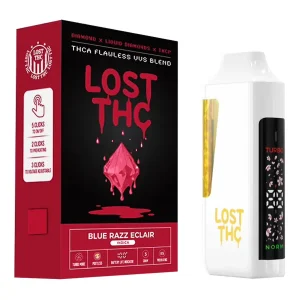 Blue Razz Eclair Lost THC VVS Liquid Diamonds THCP Disposable 3G