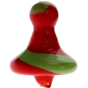 Glass Mushroom Carb Cap Red & Green